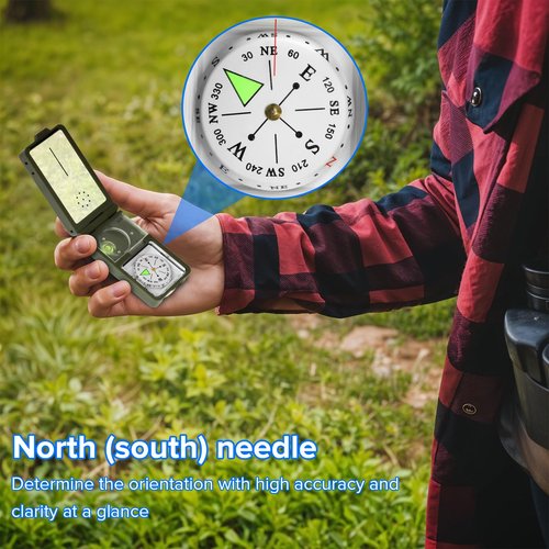 DonDofla Compass Hiking Survival Gear, Backpacking Multifunction Field Scout Compas for Girl Boy, Durable Map Reading Geology Activities Hunting Camping Navigation