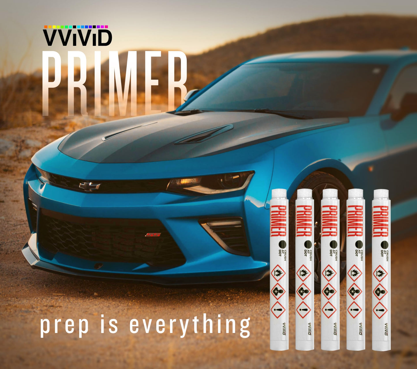 VViViD Primer Pen Adhesive Promoter (0.66mL - 5 Pack) for Vinyl Wrapping, PPF, Painting, Metal, Plastic, Rubber, Concrete and More