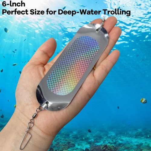 4pcs Fishing Dodger Flashers Trolling Flasher Lures Salmon Skateboard Fishing Gear (4)
