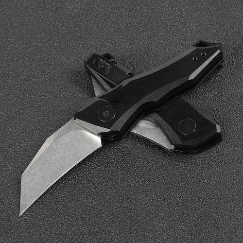 8Cr13Mov Steel Folding Knife with Clip, Foldable Knife with gray aluminum handle, Portable Pocket Knives for Men Ideal for Outdoors and Everyday Cutting, father's day pocket knife