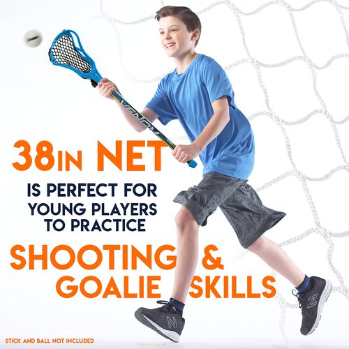 Franklin Sports Youth Lacrosse Goal - Small Kids Lax Net - Portable Lax Mini Box Goal - Backyard Training Equipment for Youth Lacrosse - 38" x 38"