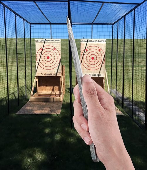 WICING 9.5 inches Throwing Spear, 0.275 inches Thick Full-Tang Throwing Set, with Nylon Sheath for Competition and Recreation - 6 Pack