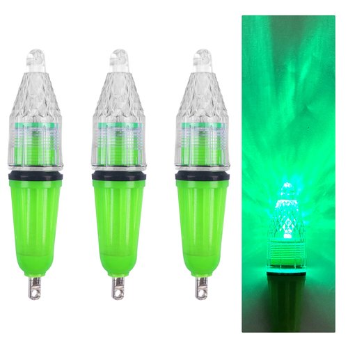 Green Underwater Fishing Light, 3 pcs / 5 pcs Deep Drop LED Waterproof Light Night Fishing Bait Lure Attractant Lamp 4.7in, 6.7in