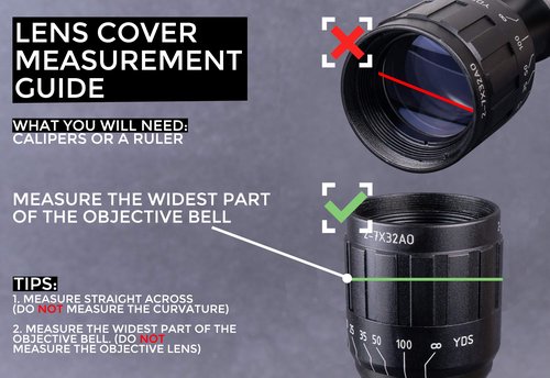 Monstrum Rubberized Flip-Up Rifle Scope Lens Covers (Eyepiece | 43-48 mm/1.7-1.9 inch Diameter)