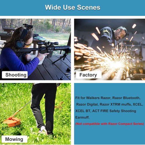 Gel Ear Pads for Walker's Razor Earmuffs Gel Seals Gel Ear Cushions Earcups Replacement Ear Pad for Shooting Ear Protection with Sealed Bottom Shell