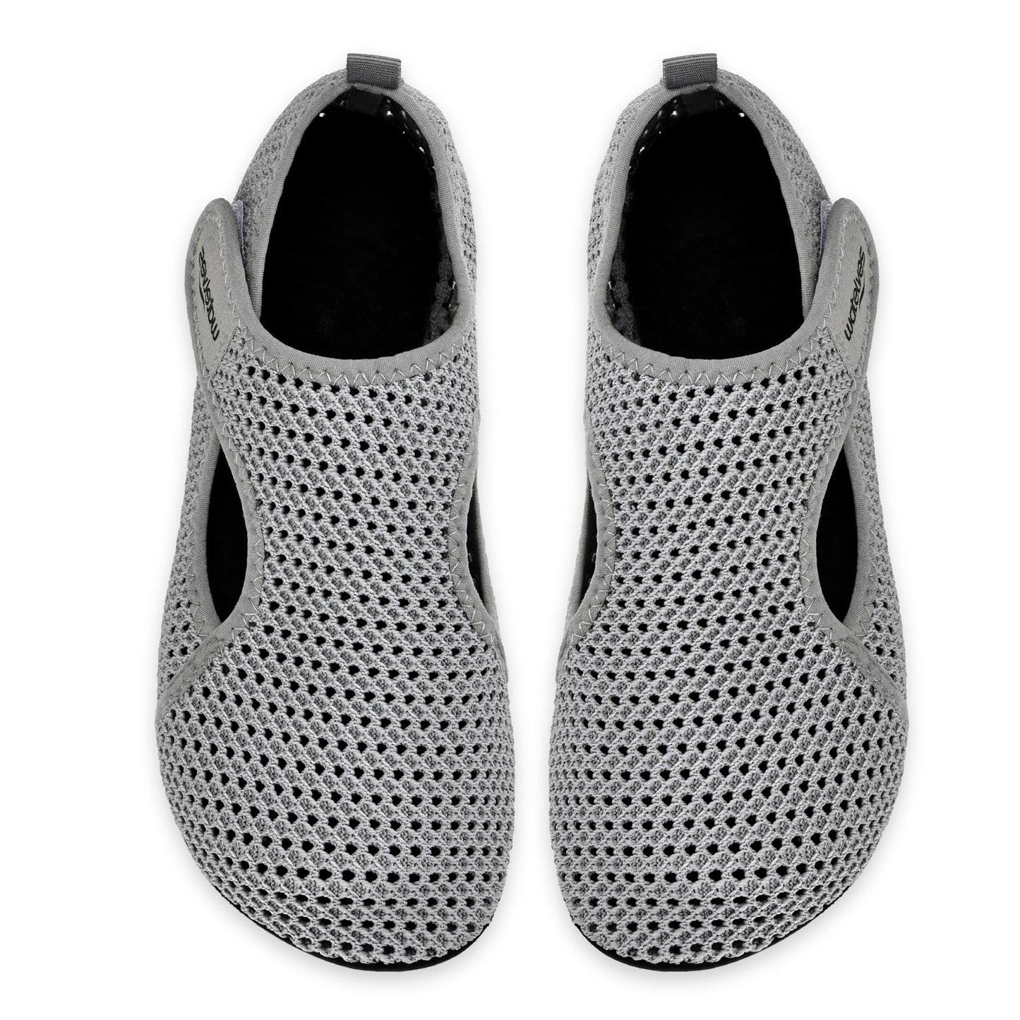 WateLves Water Shoes for Women Men Swim Beach Aqua Socks House Slippers Quick Dry Barefoot Travel Shoes with Adjustable Magic Tape for Pool Diving Boating Yoga(B-Grey,48/49)