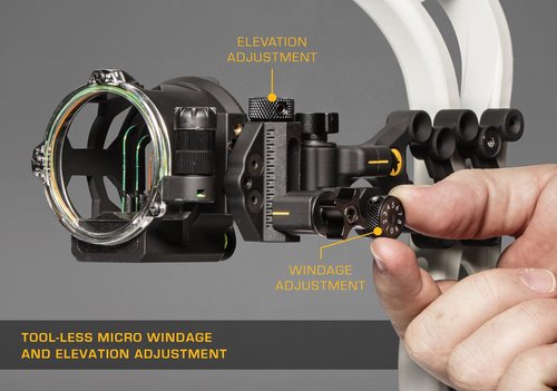 Trophy Ridge Peak 5 Pin Archery Bow Sight, Right Hand, 0.019 Pin