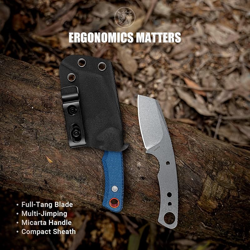 Vosteed Marmoset 2.20" AEB-L Blade Micarta Handle - Blue Variation