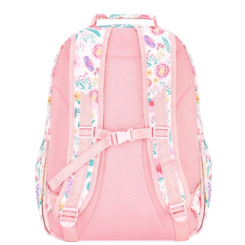 Choco Mocha Flower Backpack for Girls, Kindergarten Backpack for Girls Ages 4-6, Kids Preschool Bookbag Girl 15 inch, Butterfly Pink