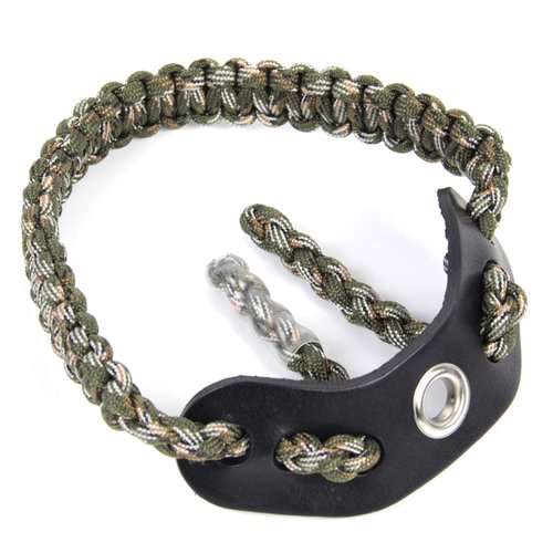 SUNYA Archery Bow Wrist Sling Leather Yoke, Mount Bracket. Genuine No Split Bull-Hide One Piece Cut Leather, with Nickel Plating Brass Grommet - Larger and No Fillers, Fit for Most Bow Stabilizers.