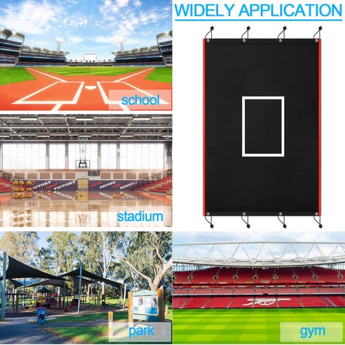 Lewtemi 4 x 6 ft Vinyl Backstop Heavy Duty Batting Cage Backstop Baseball Batting Cage Backdrop and Net Saver for Baseball Softball Hitting Pitching