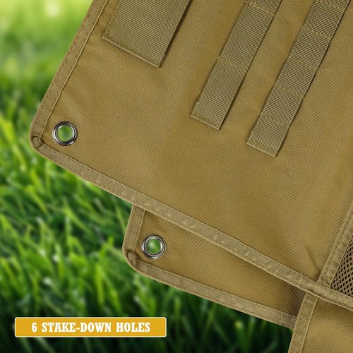 Shooting Mats Prone Padded with Side Flaps–1000D Nylon Waterproof Tactical Shooting Mat with Thick Padding, Extra Large Foldable Roll Up Non-Slip with Bipod Holder&Gear Pockets for Long Range Hunting