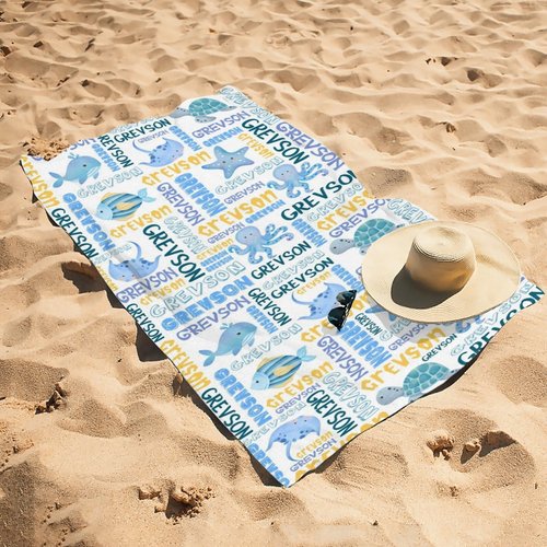 Personalized Dinosaur Beach Towel for Kids Boys,Custom Monogrammed Microfiber Beach Towels with Name Photo,Cutomized Quick Dry Bath Swim Towels for Travel Pool Swimming Seaside,Summer Vacation Gifts