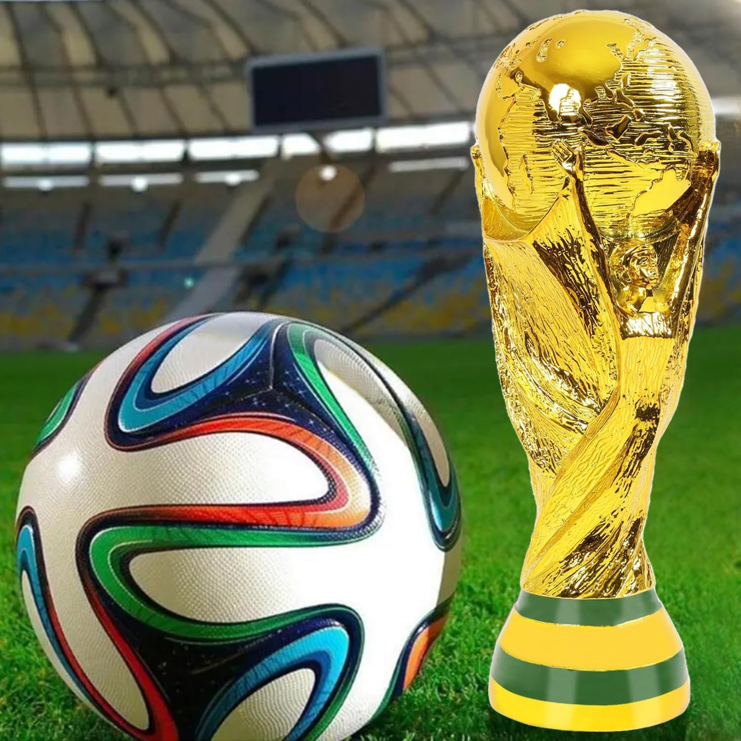 2022 World Cup Trophy Replica Resin Soccer Collectibles Sports Fan Trophy Gold Bedroom Office Desktop Decor