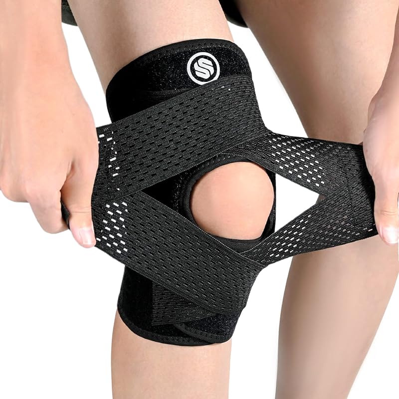 Knee Brace with Side Stabilizers - Adjustable Support for Meniscus Tear, ACL, MCL & Arthritis – Black, Large (Variation: Black+Large)