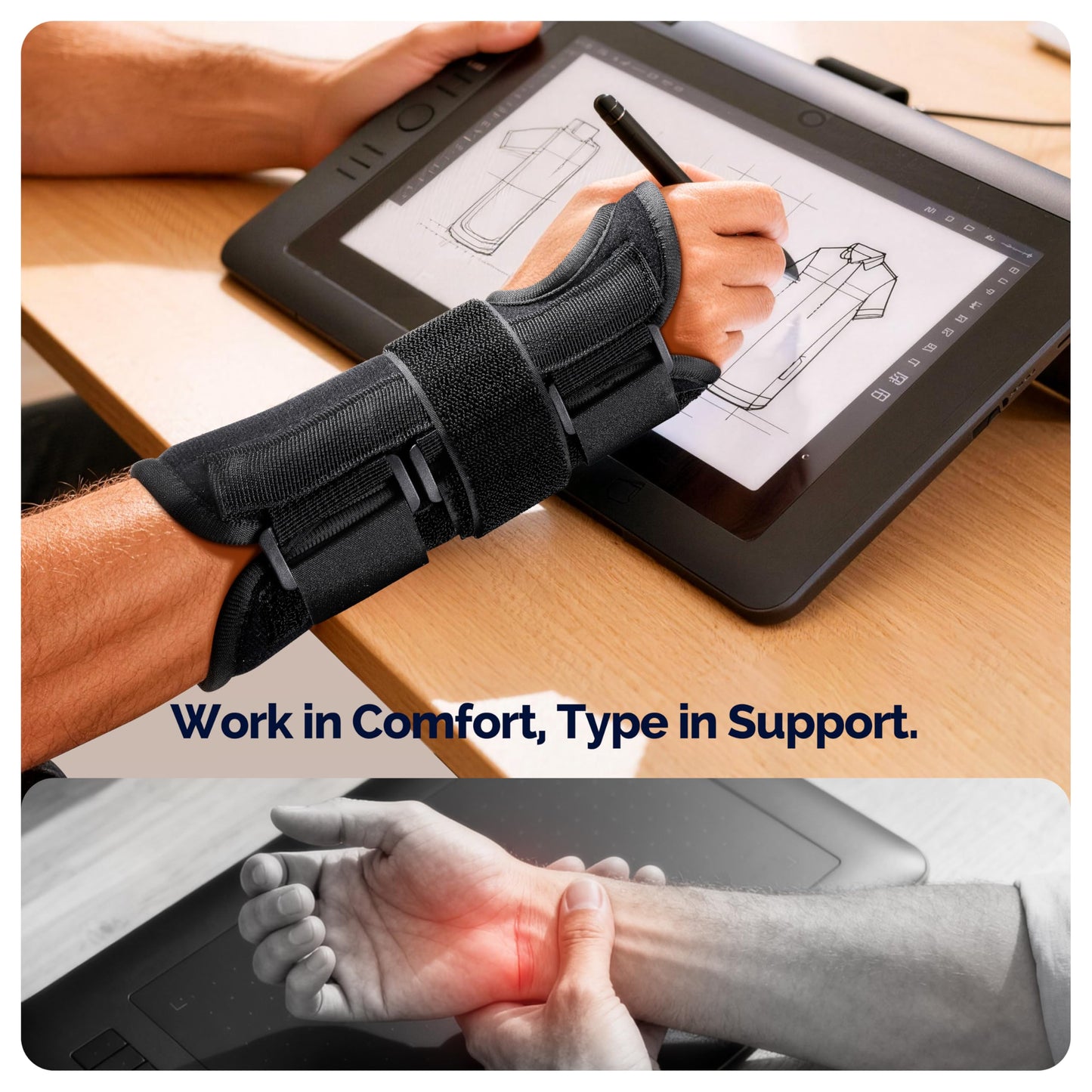 FEATOL Carpal Tunnel Wrist Brace Night Support 2 Pack - Wrist Splint for Pain Relief Tendonitis, Sprained, Arthritis - Metal Splint Stabilizer With Hand Brace -FOR Sleeping Women Men -Right&Left(S/M)