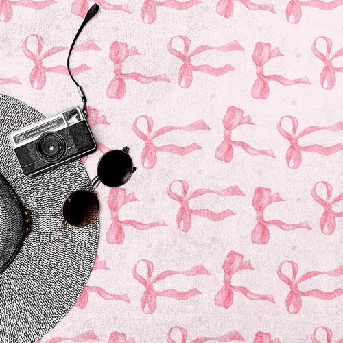 Mahrokh Pink Bow Beach Towel Coquette Beach Towel Gift 60 x 30 Inch Coquette Birthday Pink Bow Party Decorations for Birthday Baby Shower Bridal Shower Bachelorette Party Decor(#3)