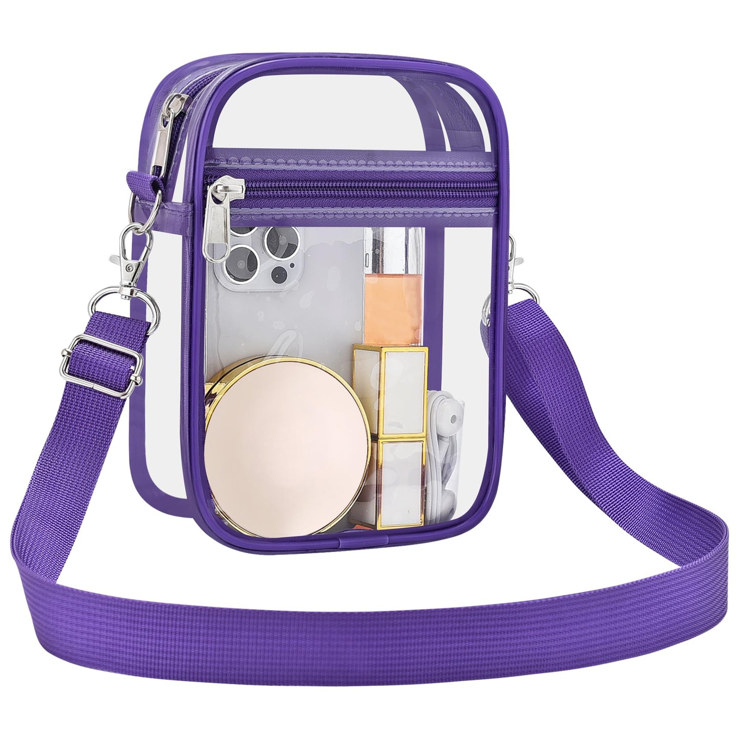 USPECLARE Clear Purse Stadium Transparent Messenger Bag Stadium Approved for Men and Women Clear CrossBody Bag