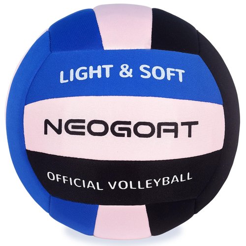 NEOGOAT Soft Light Volleyball-Super Soft&Quiet Indoor Fabric Volleyball Lightweight for Kids Youth Beginners, Perfect for House Yard Training Practice Games(Deflated)