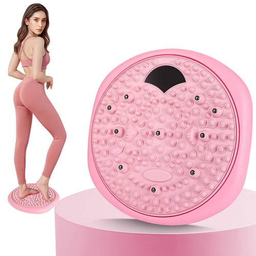 Eueiykw Twist Board for Exercise Waist Slimming Balance Rotating Disc with Massage,Home Gym Equipment for Weight Loss(Pink)
