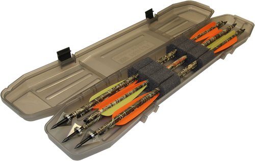 MTM BTBC-41 Traveler Crossbow Bolt Case, Holds 6 bolts up to 24.25", USA Made, Clear Smoke