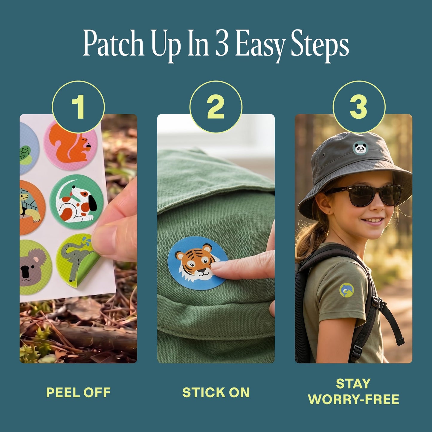 Cliganic Mosquito Repellent Stickers for Kids (180 Pack) - Animal Toddler Patches, Natural DEET-Free, Essential Oil Infused, Insect Repelling Garments