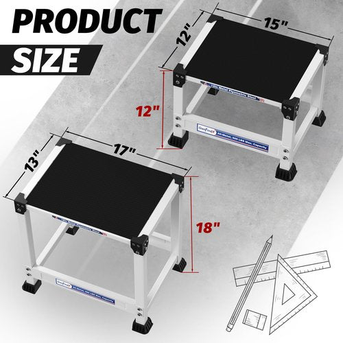 GanFindX Steel Plyo Box 18 Inch with 17 * 13 Inch Surface Metal Plyometric Jumping Box Home Gym Jump Trainer for Fitness Exercise Agility Stamina Conditioning Strength Training, White