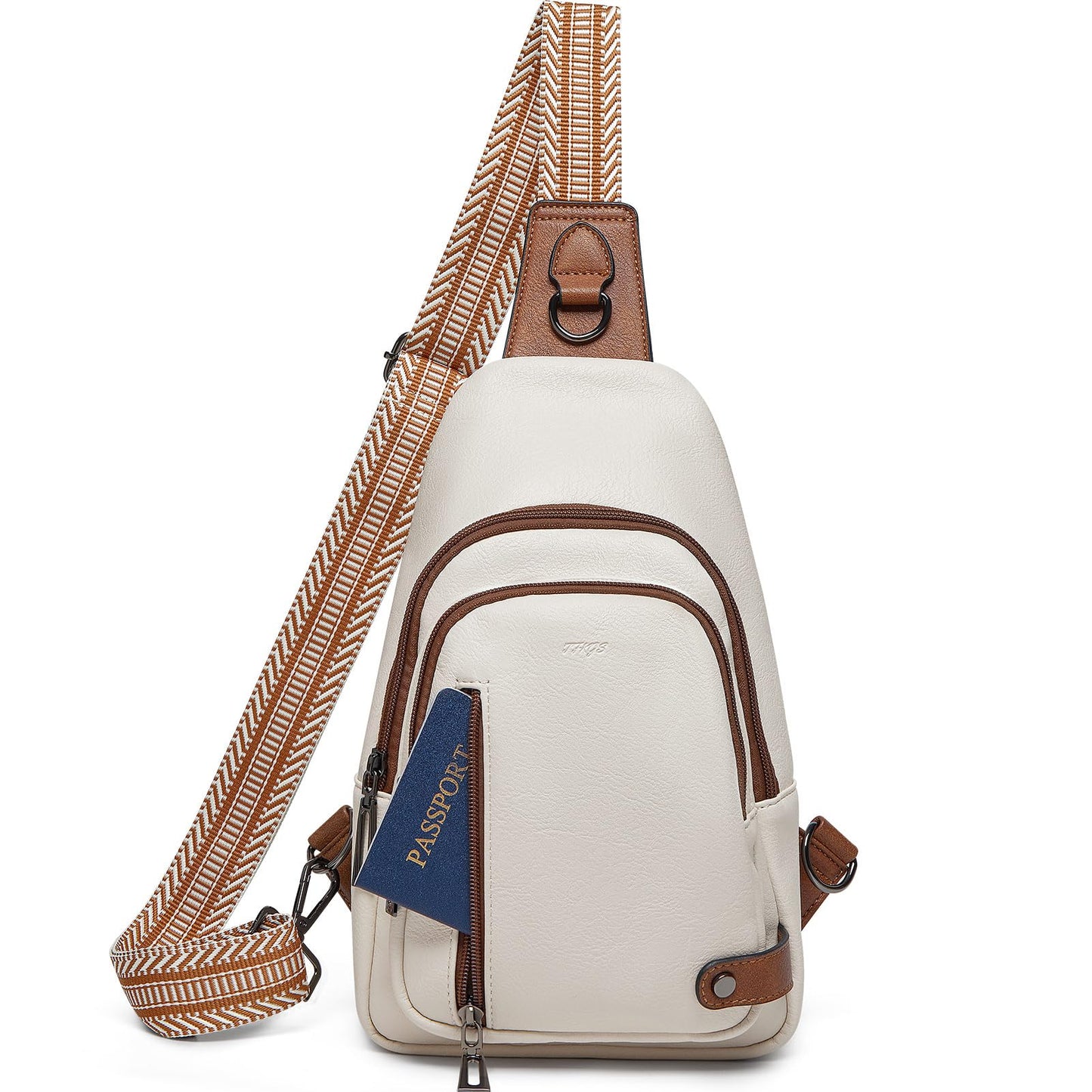 TFKGS Sling Bag Crossbody Bags for Women Fanny Packs Cross Body Bag for Woman Large Sling Backpack Purses Handbags Travel Beige Brown