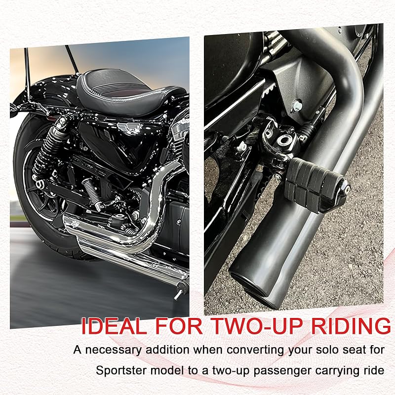 Passenger Foot Pegs for Sportster XL 2014-2022 Black Streamliner Style – WOWTK