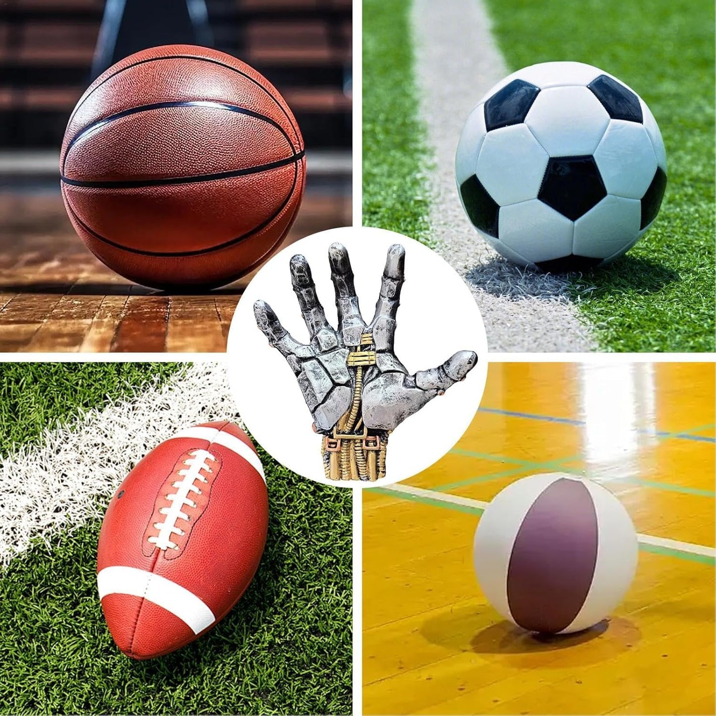 Cowenhey Basketball Holder, Hand Sculpture Ball Holder Wall Mount Art Decor Stand Storage Rack, Stylish Organizer & Space-Saving Rack for Basketball, Soccer, Sports Enthusiasts Gift Ideas for Men Boys