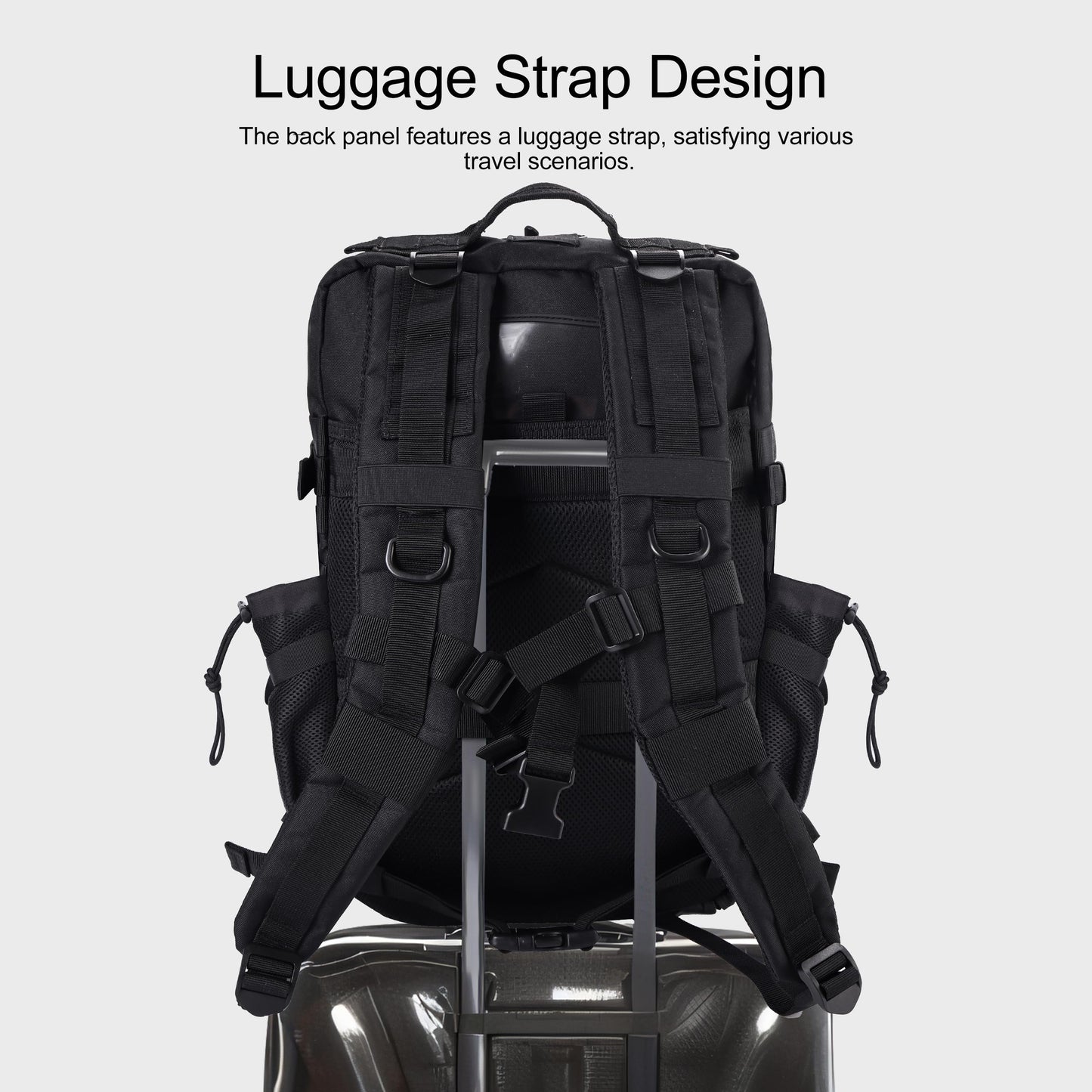 LHI Military Tactical Backpack for Men and Women 45L Army 3 Days Assault Pack Bag Large Rucksack with Shoe Compartment