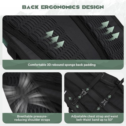 Maelstrom Hydration Hiking Backpack with 2L/3L Water Bladder, High Flow Bite Valve Camping Daypack Lightweight (1.Black, 2L Bladder)