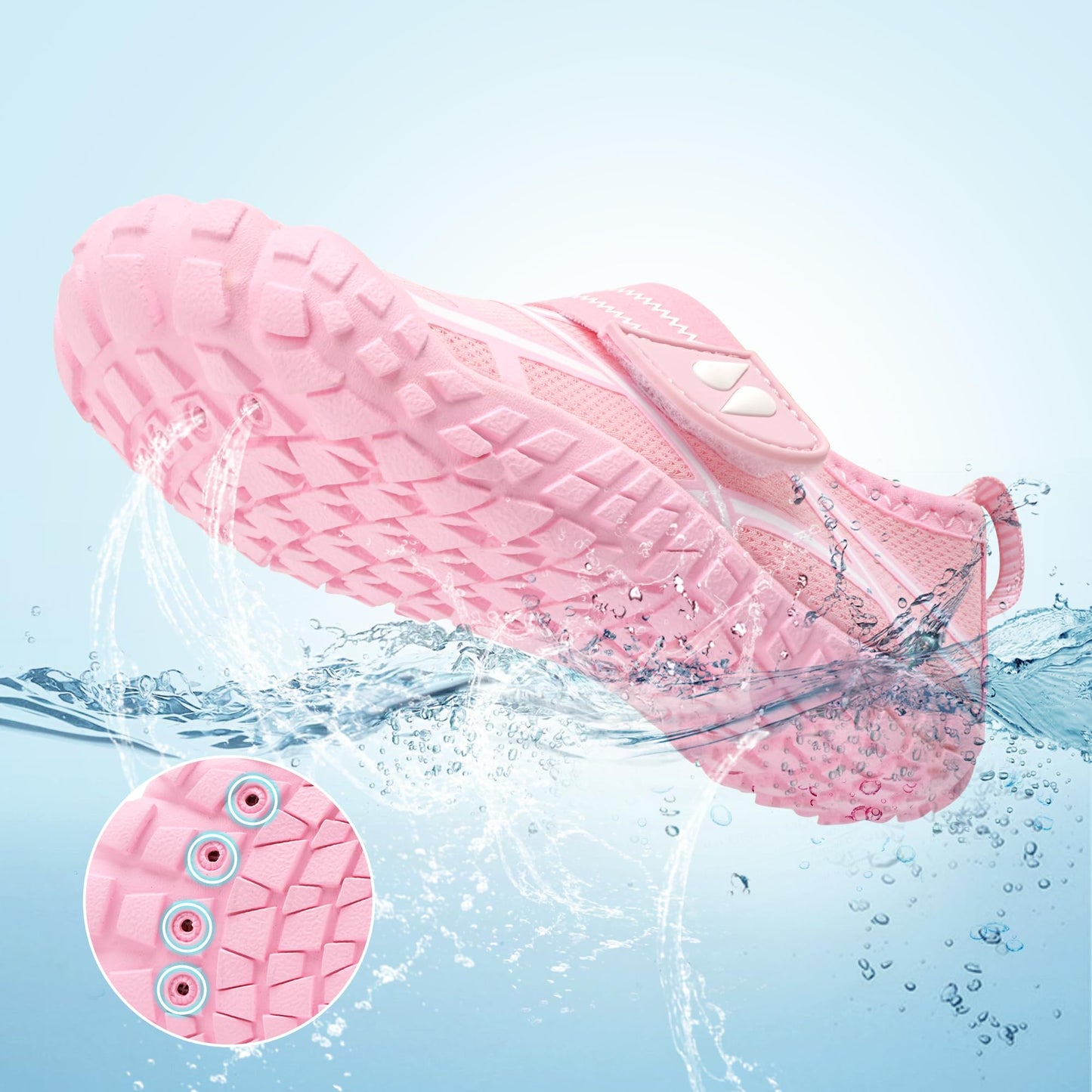 Stelle Kids Water Shoes Wide Toe Box Barefoot Quick Dry Non-Slip Aqua Shoes for Boys Girls Toddler Beach Swim Pool（Pink，13ML）