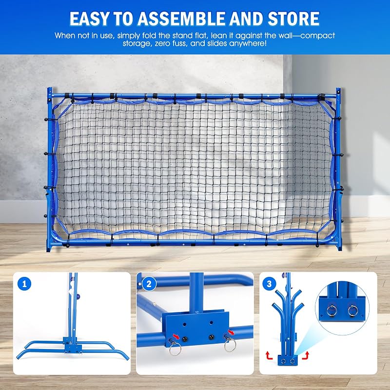 Pickleball Rebounder Net with Paddles Set for Solo Training – 5.8x2.7ft Pro Rebound Zone