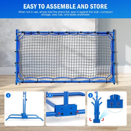 Pickleball Practice Rebounder Net for Dink Volley Solo Training Equipment Aid, 2in1 Mini Pickle Ball Net Portable Trainer for Outdoor Driveway Backyard and Indoor Garage, Easy Setup & Storage