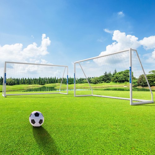 Caprihom Soccer Goal for Backyard 10FTx 6.5F Outdoor Soccer Net with Top Bin Target Net Portable Goal Post Training Equipment