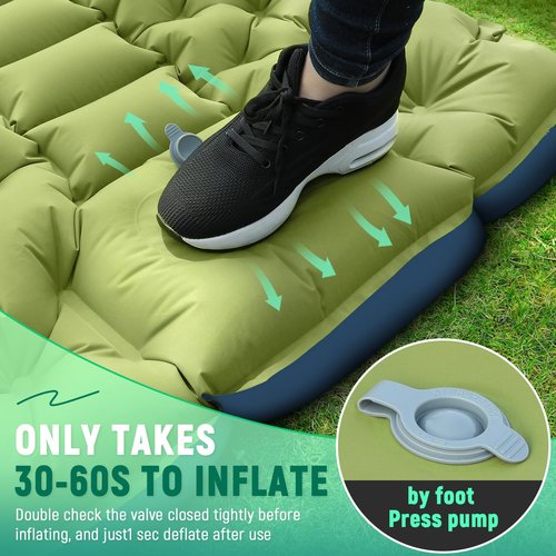 Myxslop Camping Sleeping Pad, Ultralight Camping Mat with Built-in Foot Pump, Comfortable Sleeping Mat for Backpacking, Car Traveling,Tent,and Hiking