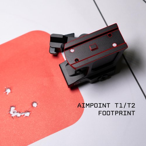 Monstrum Shrapnel Series Red Dot Riser Mount with Hypergrip QD Quick Release | Compatible with Aimpoint Micro T1/T2 Footprint | 2.26" Center Height