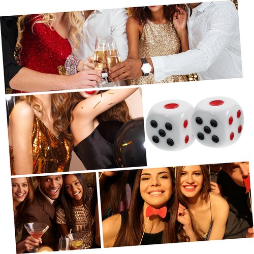 CIYODO 2Pcs Large Dice Funny Game Props for Parties Home Bar Entertainment Lightweight Portable Dice Accessories for Board Game Replacement