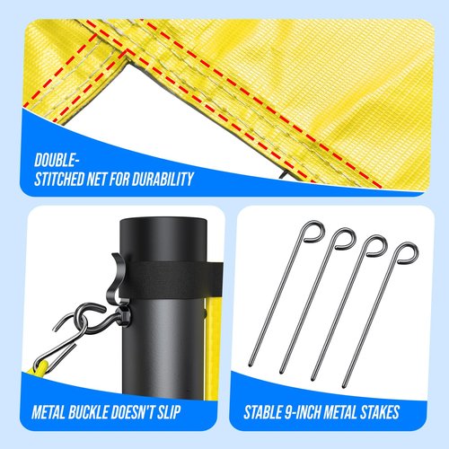 Patiassy Badminton Set for Backyard, Professional Badminton Net with 4 Badminton Rackets, Badminton Shuttlecocks and Carrying Bag (Yellow)