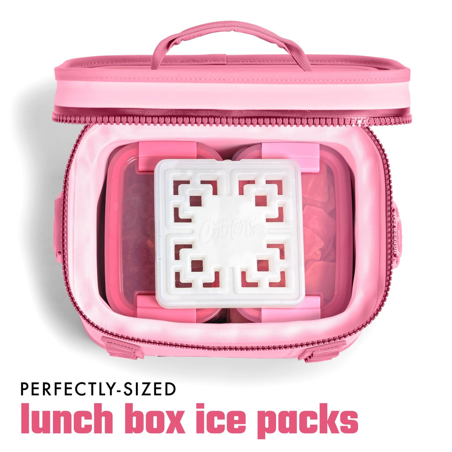 Cool Coolers Large Fashion Ice by Fit & Fresh, 6pk Ice Blocks for Lunchboxes, Quick Freeze, Space Saving, Stylish Reusable Freezer Packs for Coolers, Pearl White