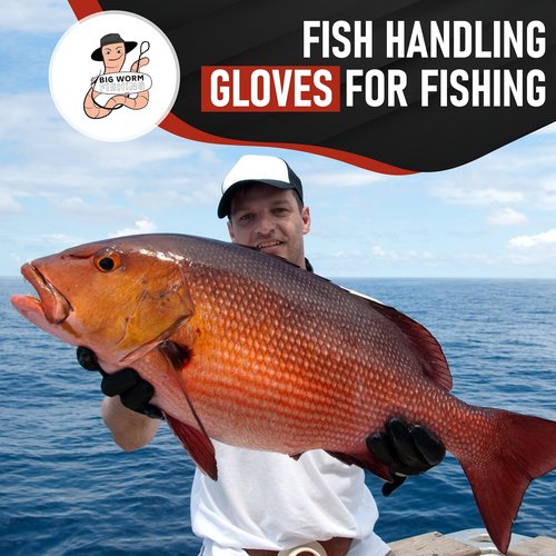 Fish Handling/Cleaning Gloves Textured Grip Palm Soft Lining Fillet Gloves ??One Size Fits Most L to XL