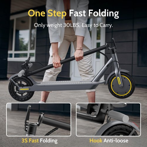 NAVIC T5 350W Electric Scooter Adults, 8.5" Solid Tires, Up to 19 MPH, and 22 Miles Long-Range, Foldable E-Scooter with App Control