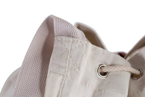 Handy Laundry Canvas Duffel Bag - Drawstring, Leather Closure, Shoulder Strap