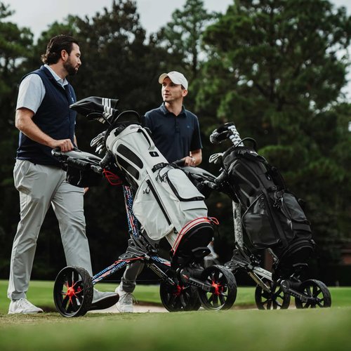 Bag Boy Nitron 3 Wheel Golf Push Cart, Easy 1 Step Open and Fold, Scorecard Console, Beverage Holder, Mobile Device Holder, Handle Mounted Parking Brake