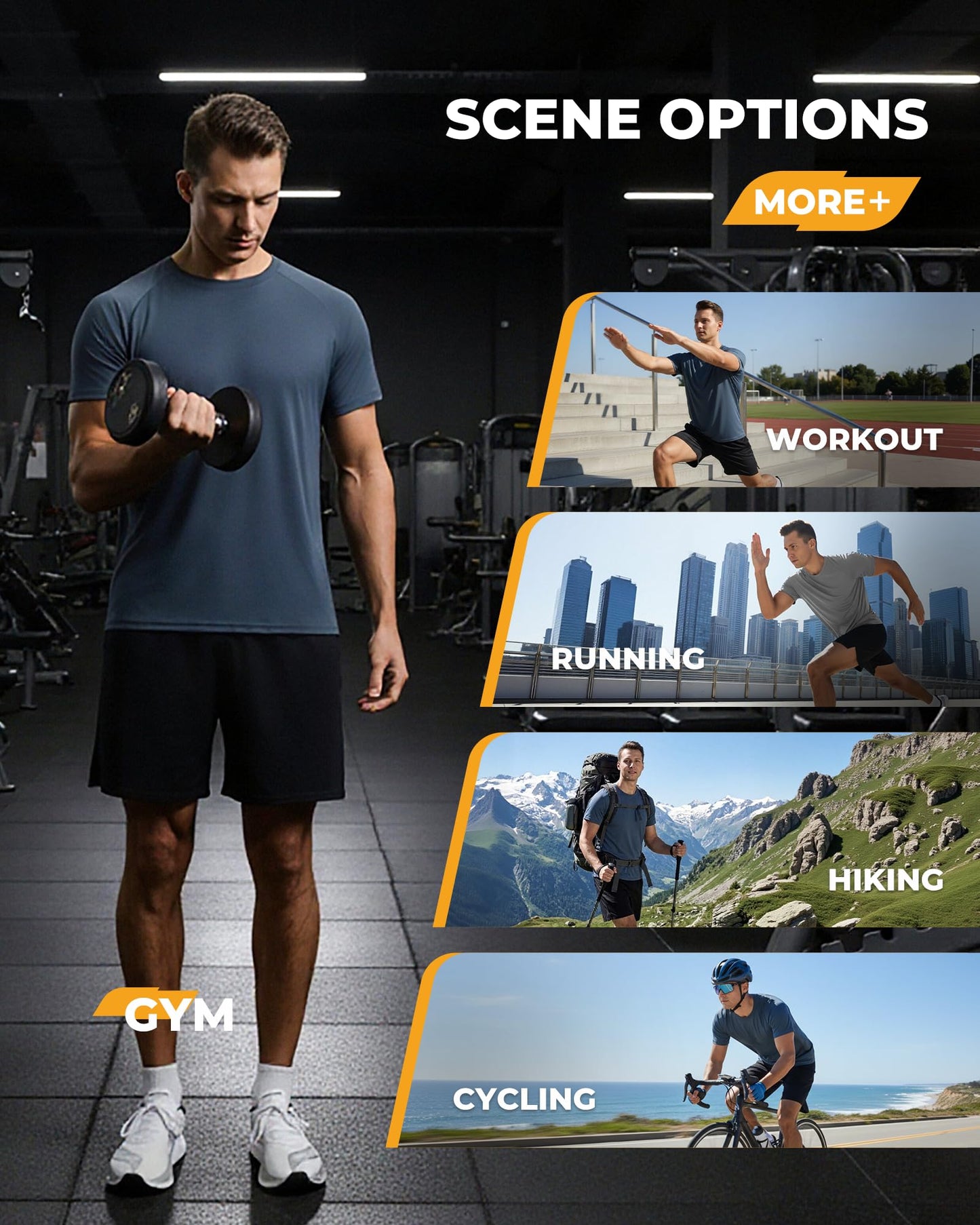 Barjneel 2 Pack Workout Shirts for Men - Black Casual Quick Dry Moisture Wicking Men's T-Shirts for Gym Running Athletic