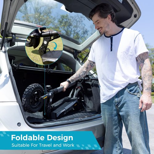 Electric Scooter for Adults, 1000W Powerful Motor, 28 MPH Top Speed & 28 Mile Range, 10" Off-Road Pneumatic Tires, Dual Suspension & Dual Disc Brakes, Foldable Adjustable Handlebar Commuting E Scooter