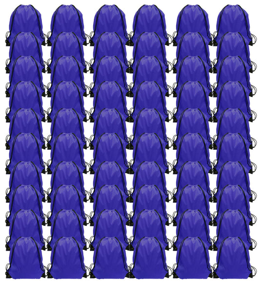 GoodtoU Drawstring Bags Bulk, 60 Pcs Draw String Bags Cinch Bag Drawstring Gym Bag Sackpack Backpack for Women Men, Blue