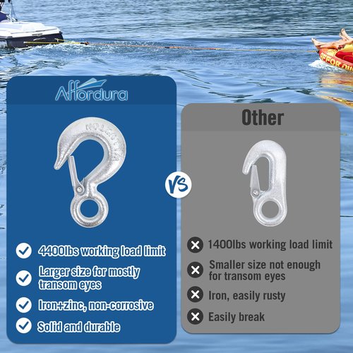 Affordura Boat Tow Harness for Tubing Ski Tow Harness for Boat for 4 Riders, Tube Tow Harness with Large Clip, Quick Connector and Storage Bag (16FT)