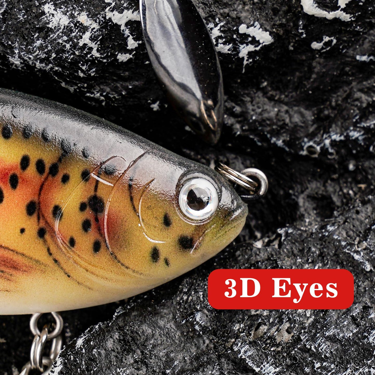 5pcs Fishing Baits with Spinner, Bionic Swimming Lures for Topwater, Jointed Slow Sinking Swimbait Lifelike Fishing Hard Baits for Bass Trout